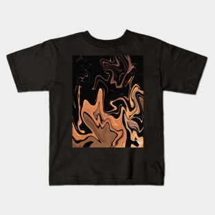 Milk Tea - Digital Liquid Paint Swirls Kids T-Shirt